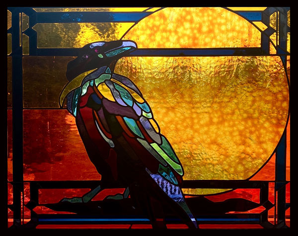 raven stained glass